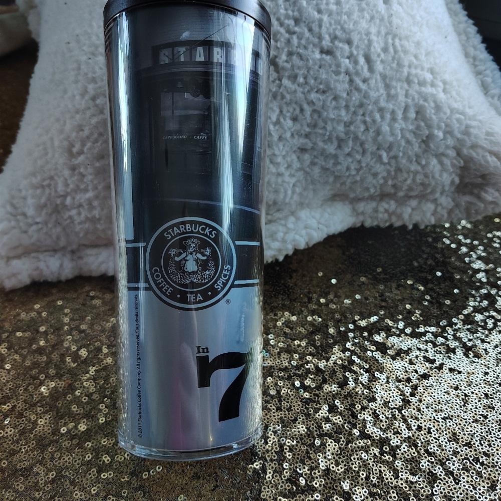 Starbucks Pike Place 16 Oz Metallic Silver Tumbler